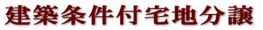 建築条件付宅地分譲